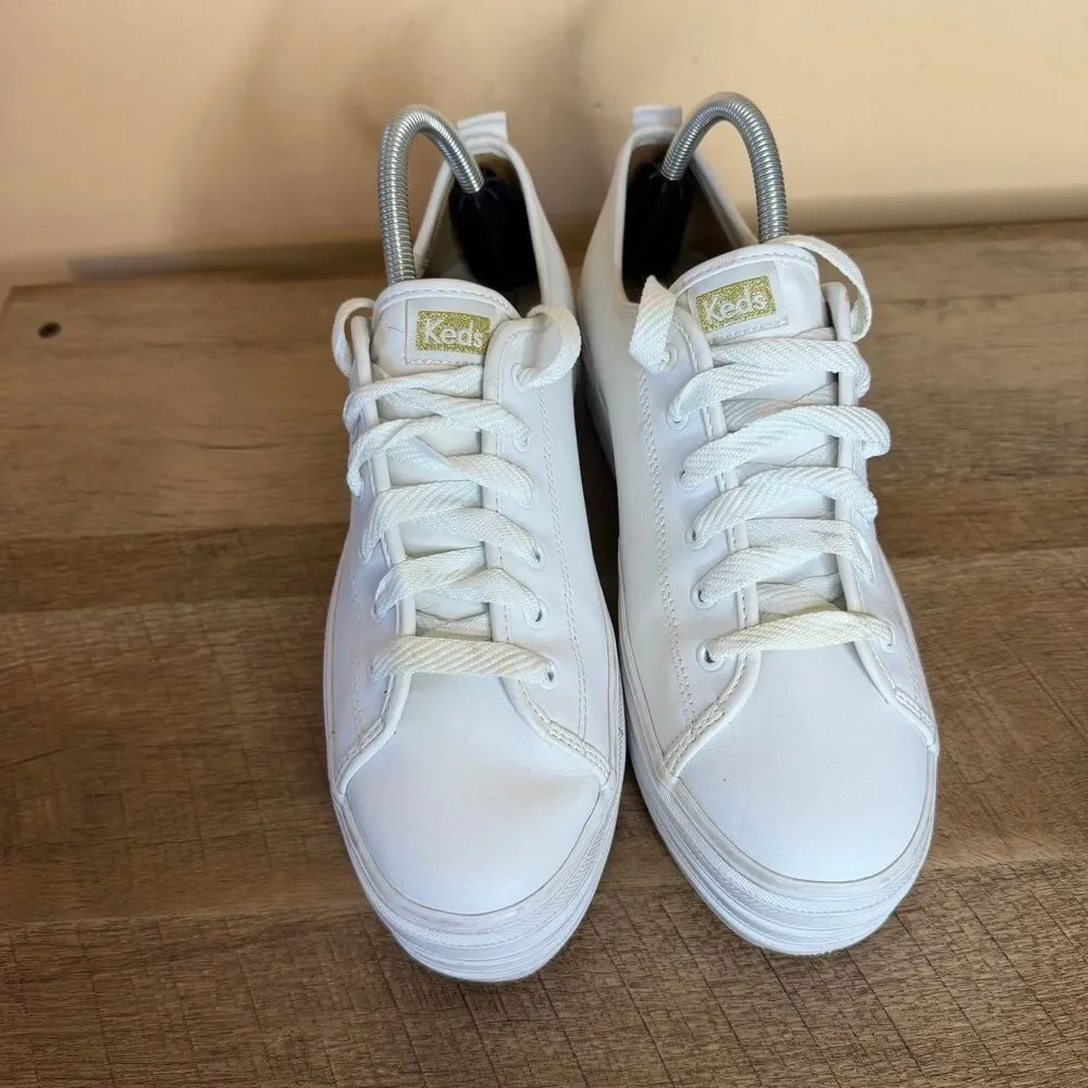 KEDS Triple Up Leather Sneaker Womens White Leather shoes size 11_4